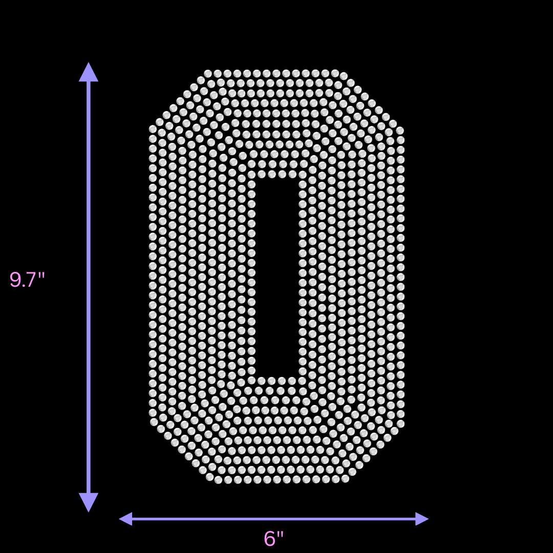 9.5" Hotfix Rhinestone Jersey Numbers