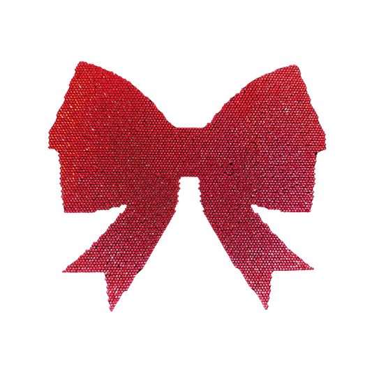 Red Bow Hotfix Rhinestone Transfer HT-131