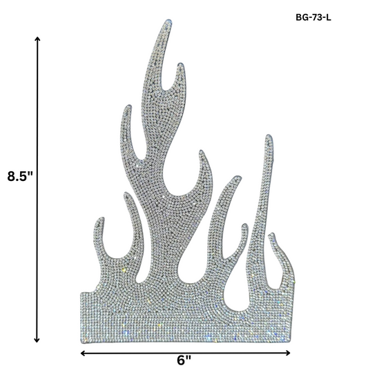 Flame Rhinestone Applique BG-73-L