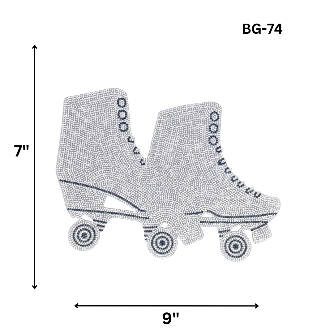 Rhinestone Roller Skate Hotfix Applique BG-74