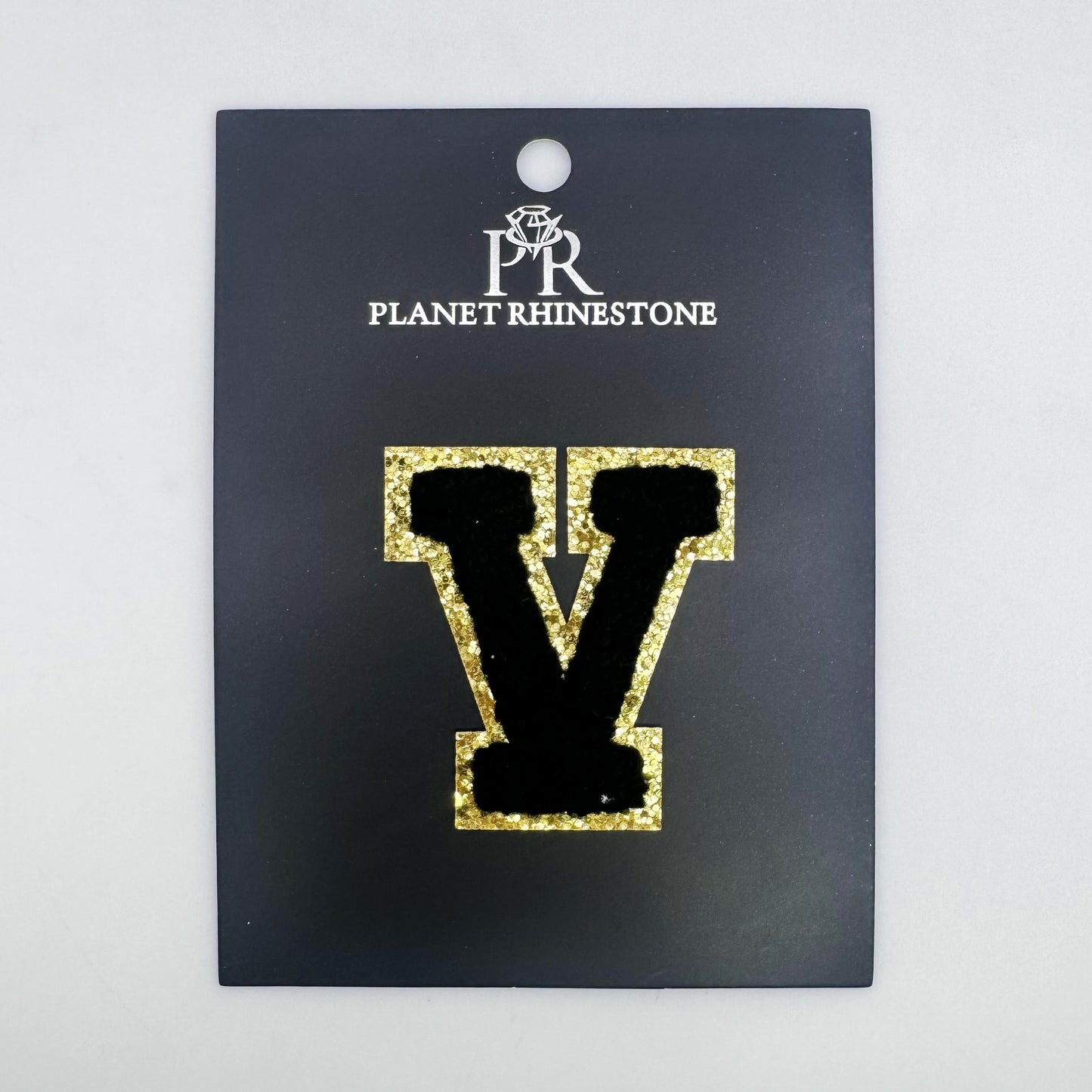 Black & Gold Hotfix Chenille Letters 2.8"