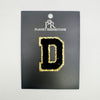Black & Gold Hotfix Chenille Letters 2.8"