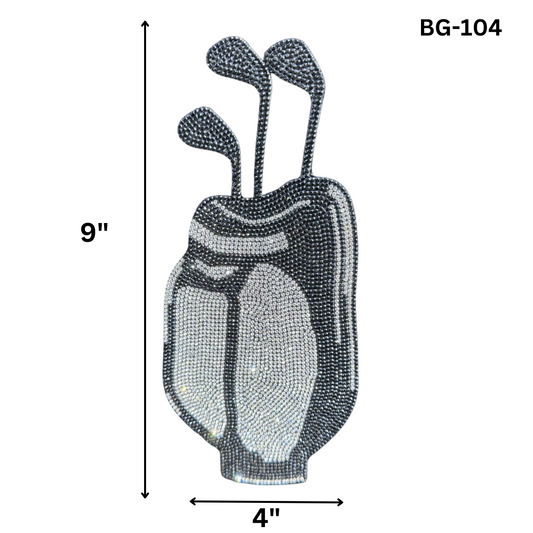 Golf Clubs Hotfix Rhinestone Applique