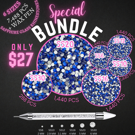 Sapphire Glass Rhinestone Bundle