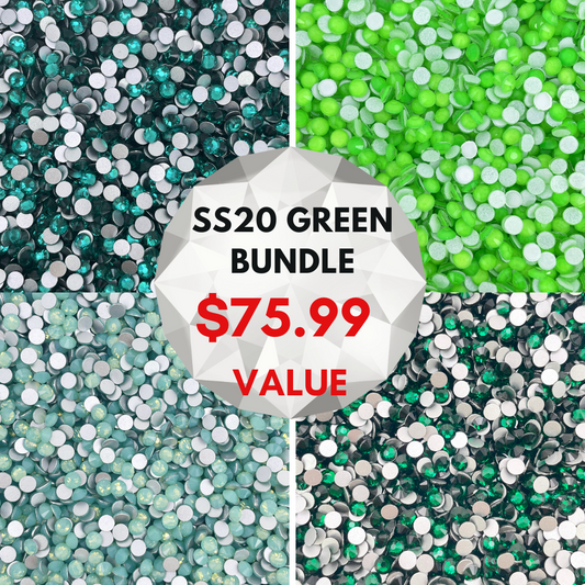 SS20 Green Glass Rhinestone Bundle