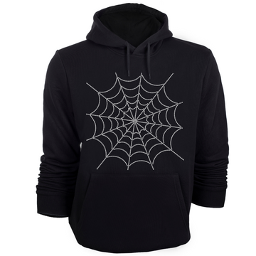 Spider Web Rhinestone Transfer – 11" Halloween Iron-On