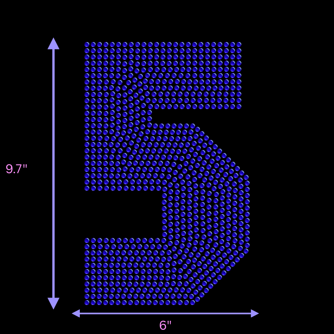 9.5" Hotfix Rhinestone Jersey Numbers