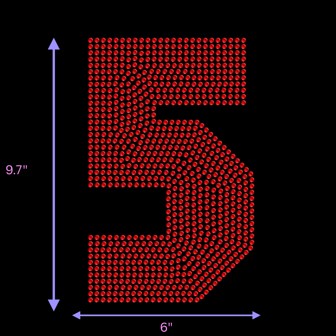 9.5" Hotfix Rhinestone Jersey Numbers