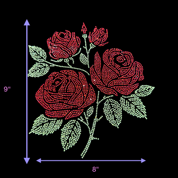 Rhinestone Rose Hotfix Transfer