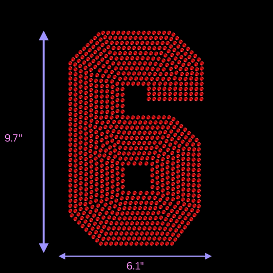 9.5" Hotfix Rhinestone Jersey Numbers