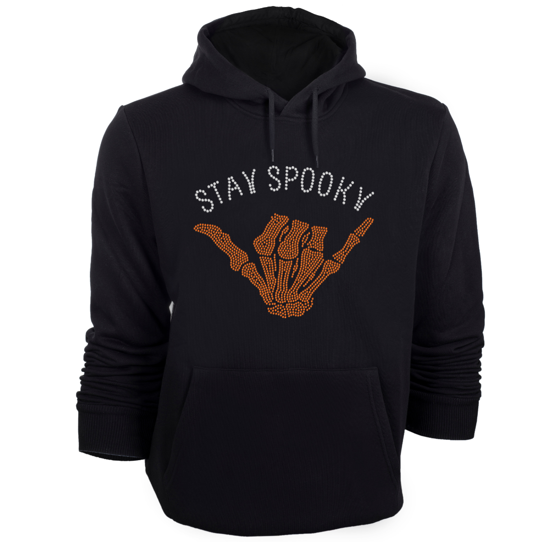Stay Spooky Skeleton Hand Rhinestone Transfer – 10" x 9"