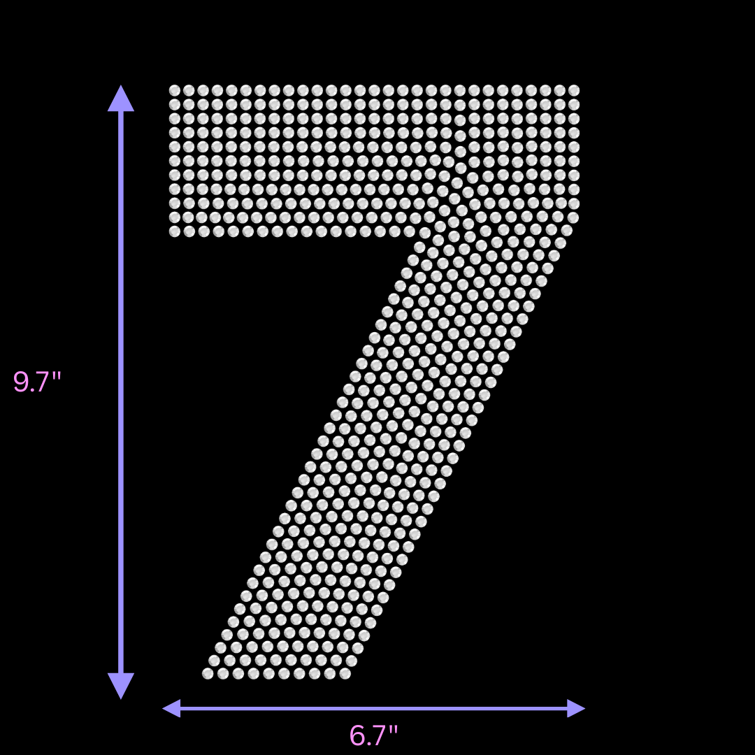 9.5" Hotfix Rhinestone Jersey Numbers