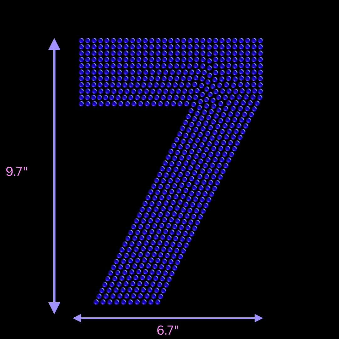 9.5" Hotfix Rhinestone Jersey Numbers