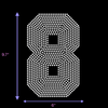 9.5" Hotfix Rhinestone Jersey Numbers