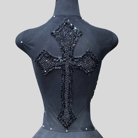 Rhinestone Cross Appliqué for Men’s Suits | Navette & Round Crystal ...