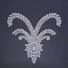 Crystal fleur rhinestone hotfix applique for costumes and bridal embellishment