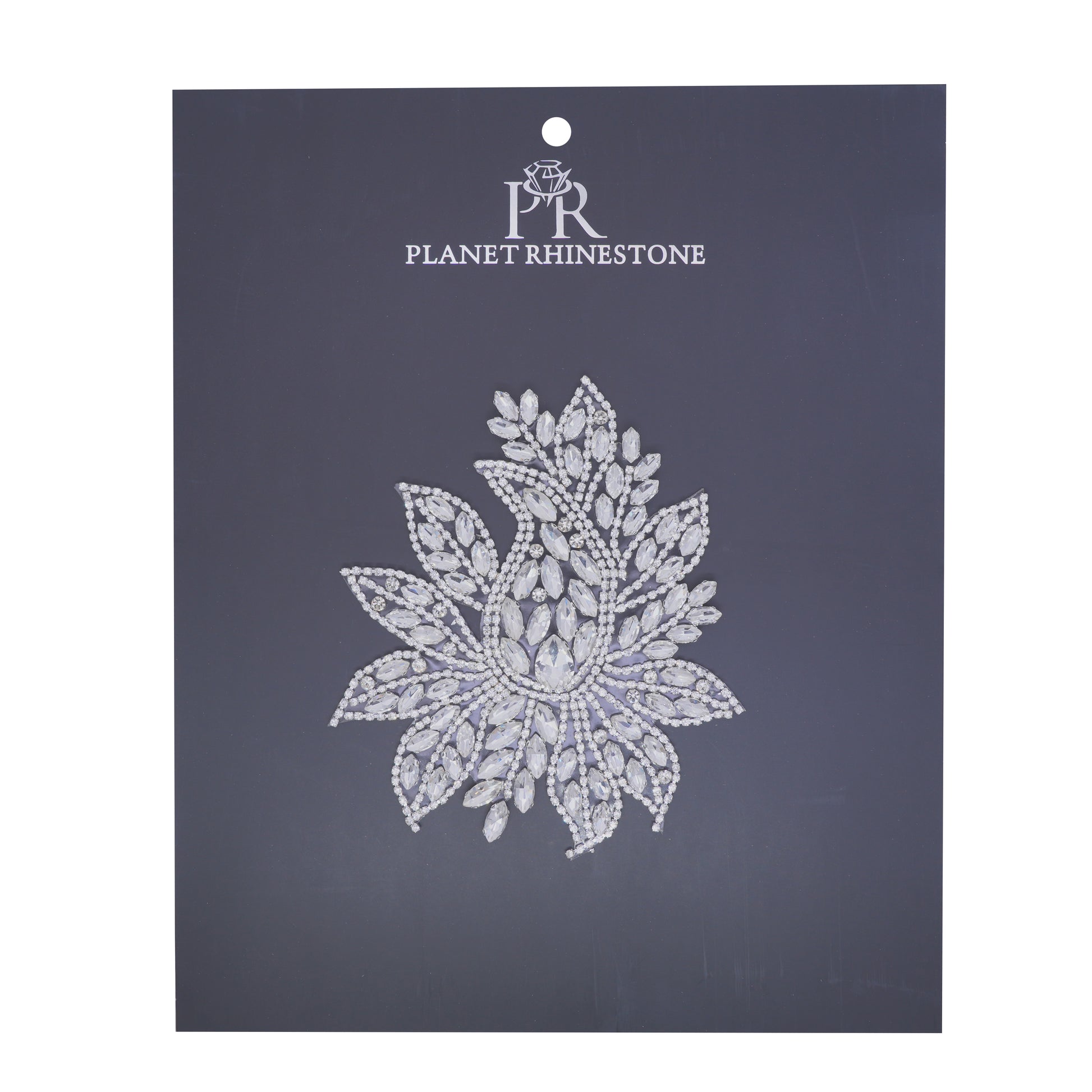 Crystal leaf rhinestone hotfix applique BSp-31 for costumes, dancewear, and bridal embellishment