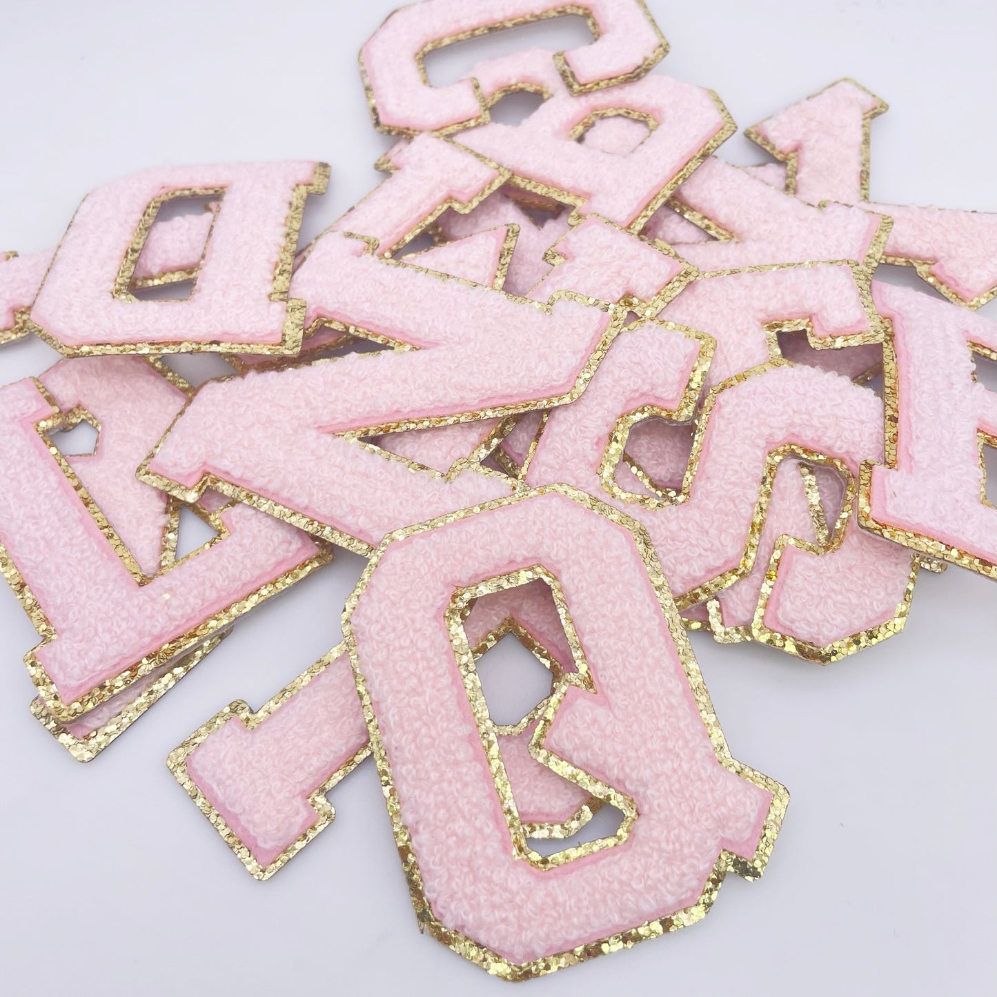 Light Pink Hotfix Chenille Letters 2.8"