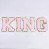 Light Pink Hotfix Chenille Letters 2.8"