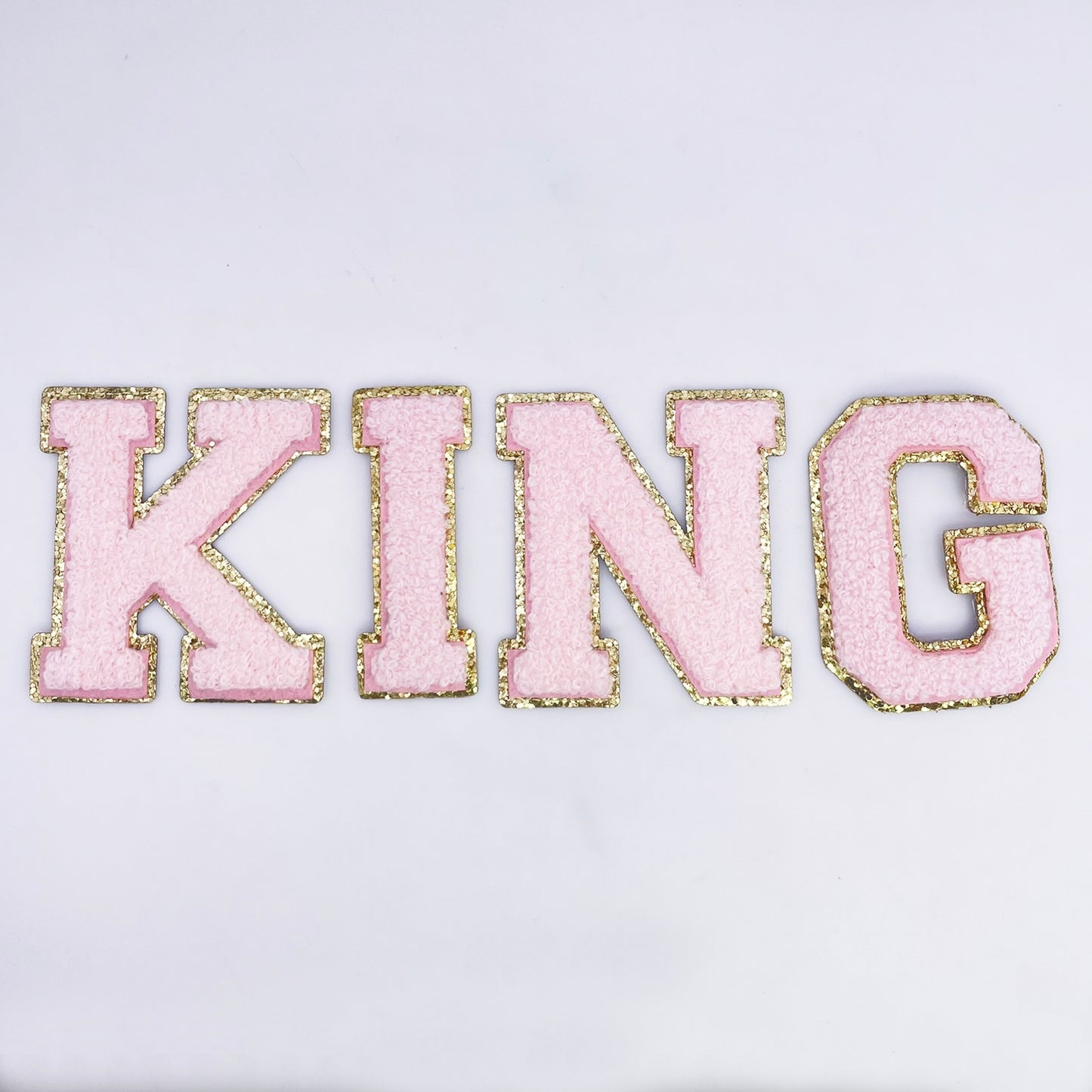 Light Pink Hotfix Chenille Letters 2.8"