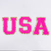 Hot Pink Hotfix Chenille Letters 2.8"