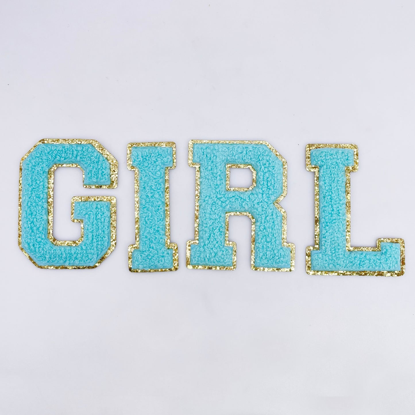 Turquoise Hotfix Chenille Letters 2.8"