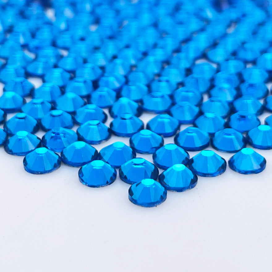 Small Blue Rhinestones Capri Blue Glass Rhinestones | Planet Rhinestone
