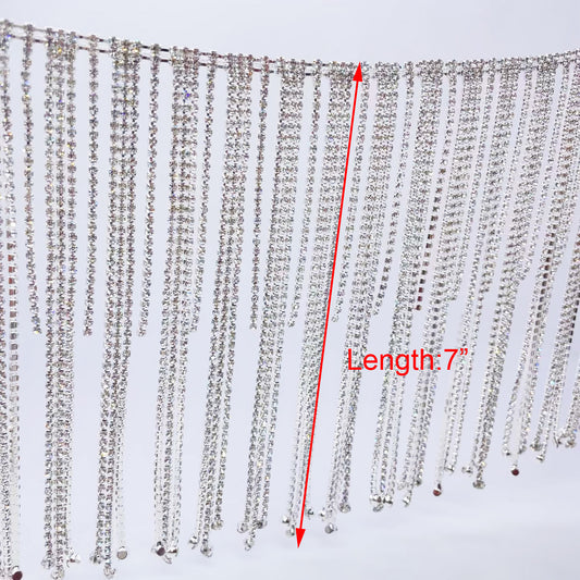 7" Rhinestone Fringe | Crystal Trim