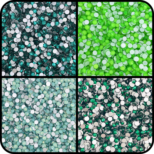 SS20 Green Glass Rhinestone Bundle