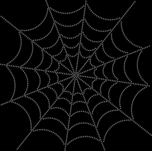 Spider Web Rhinestone Transfer – 11" Halloween Iron-On