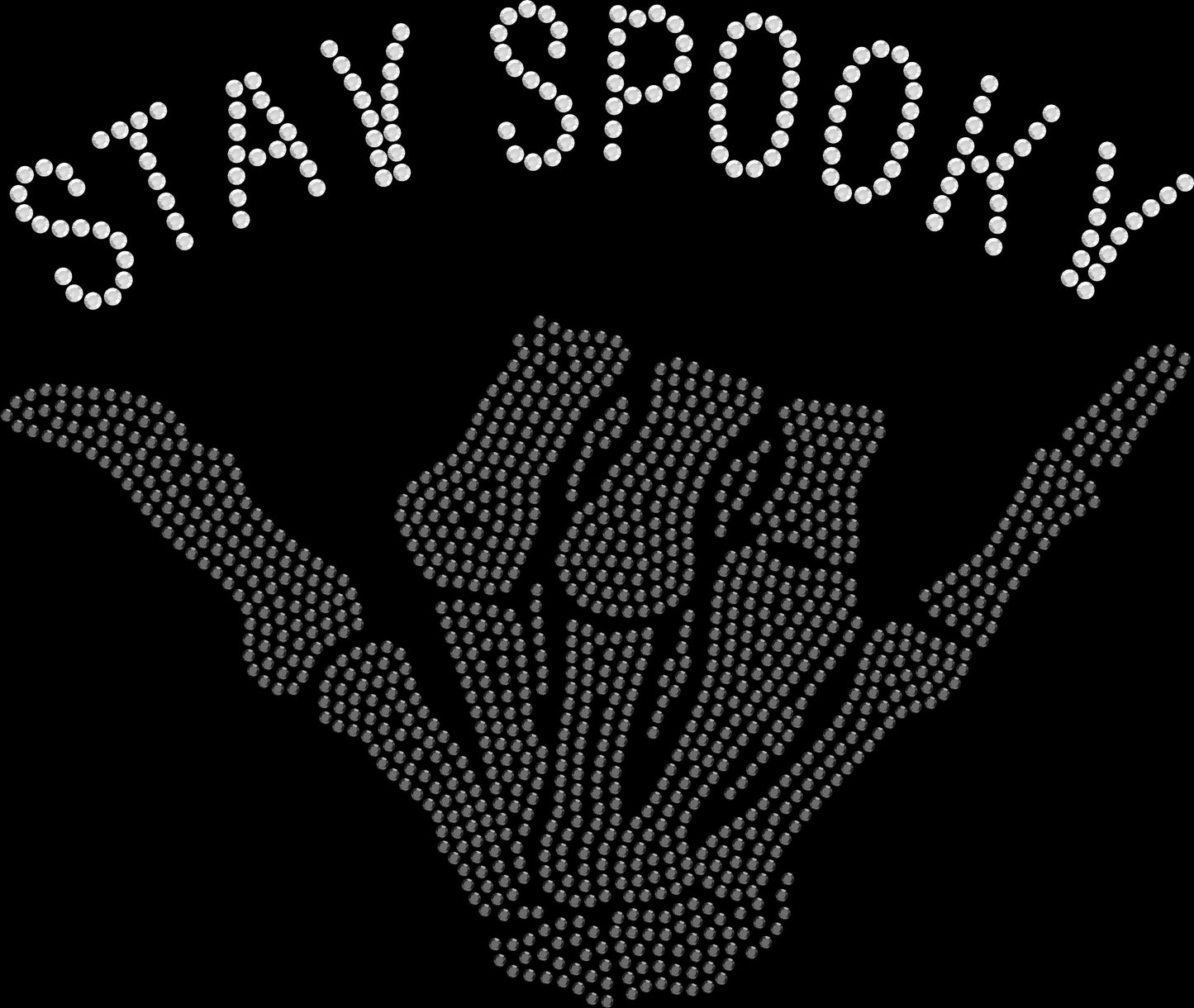 Stay Spooky Skeleton Hand Rhinestone Transfer – 10" x 9"