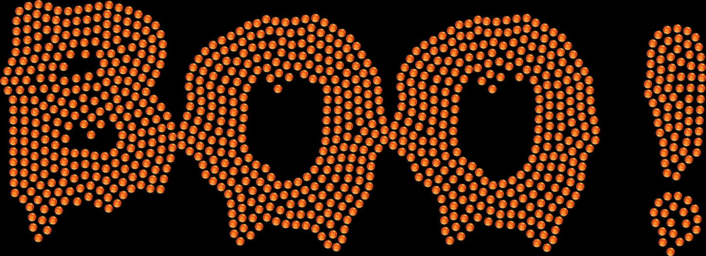 BOO! Halloween Rhinestone Transfer 9" x 3"