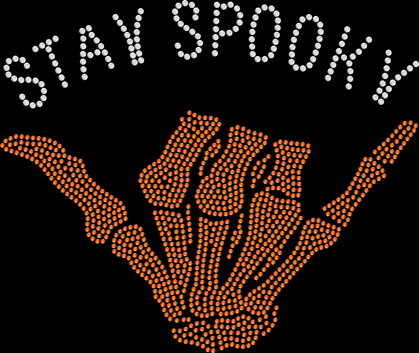 Stay Spooky Skeleton Hand Rhinestone Transfer – 10" x 9"