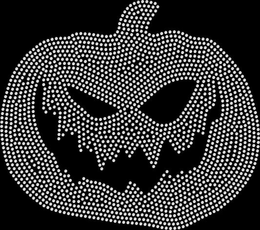 Angry Jack-O'-Lantern Rhinestone Transfer – 9" x 8"
