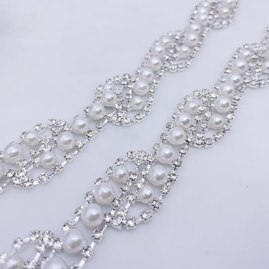 Rhinestone Pearl Trim | SCA-44