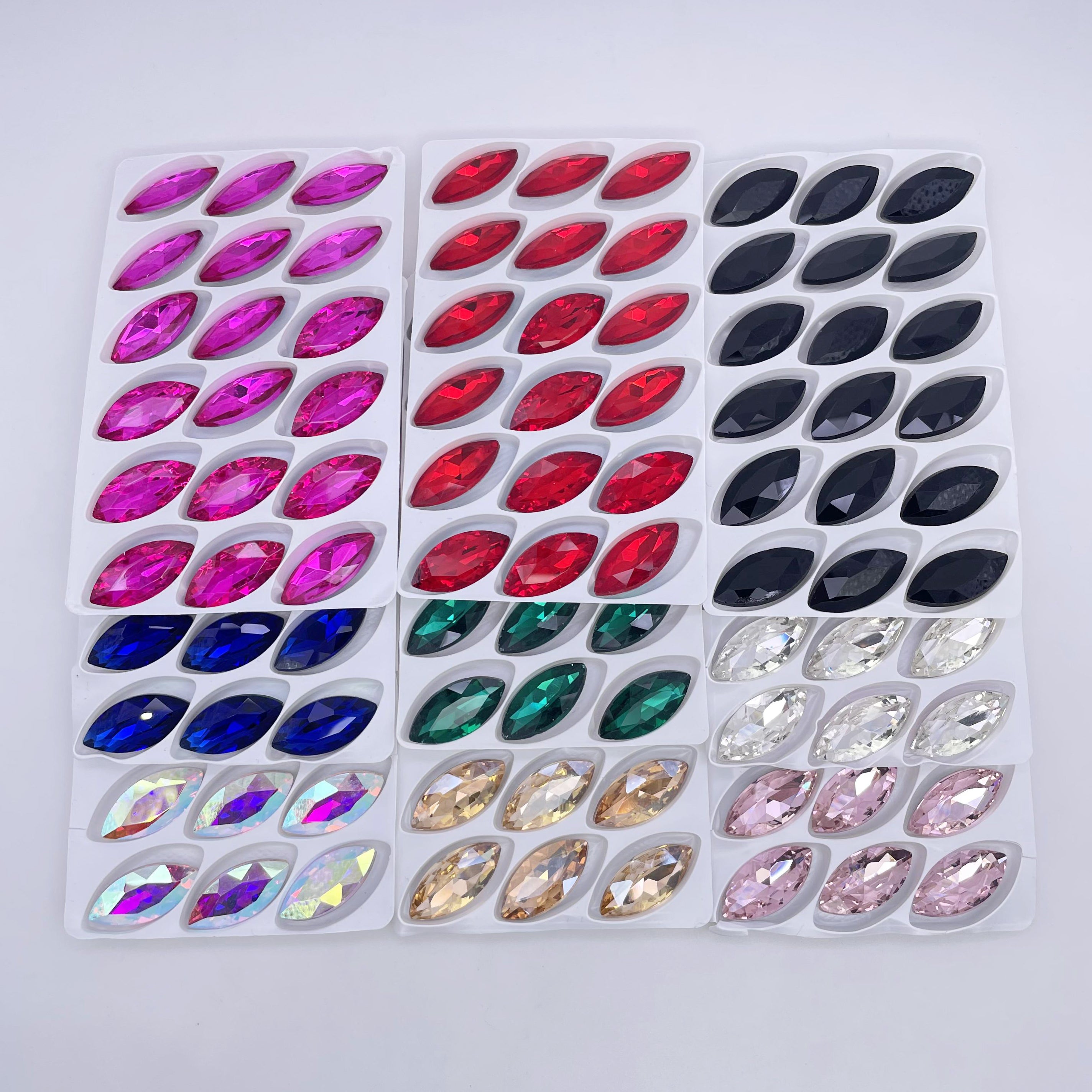 13 x 27mm Navette Pointed Back Rhinestones | Planet Rhinestone