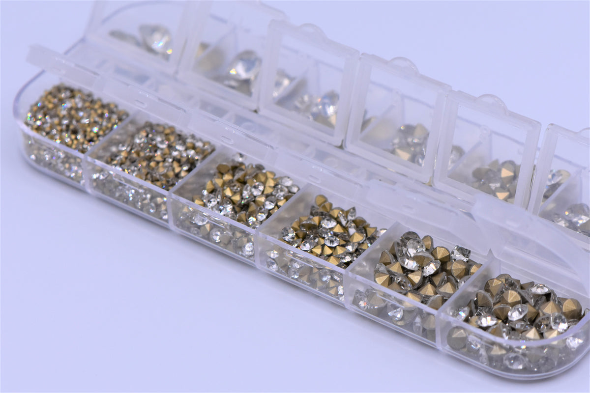 See Thru Micro Rhinestone 1mm Unfoiled Crystal AB Micro Pixie Rhinestones | Planet Rhinestone