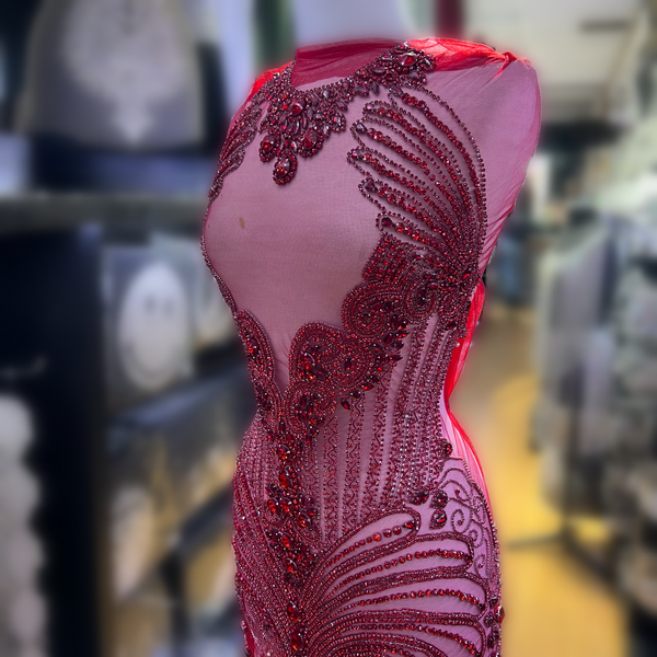【関税込み】PHILOSOPHY Rhinestone dress Embellished High Slit Mermaid Dress 37964 | Jovani
