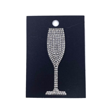 Champagne Glass Hotfix Applique
