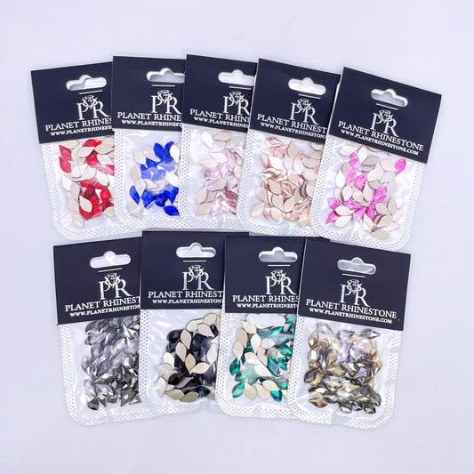 6*10 Maple Leaf Glass Rhinestones