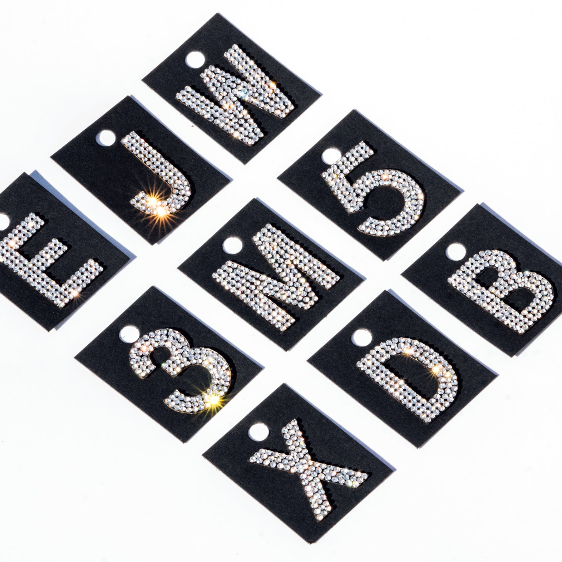 3 Rhinestone Iron on Numbers Crystal Letter Patch 