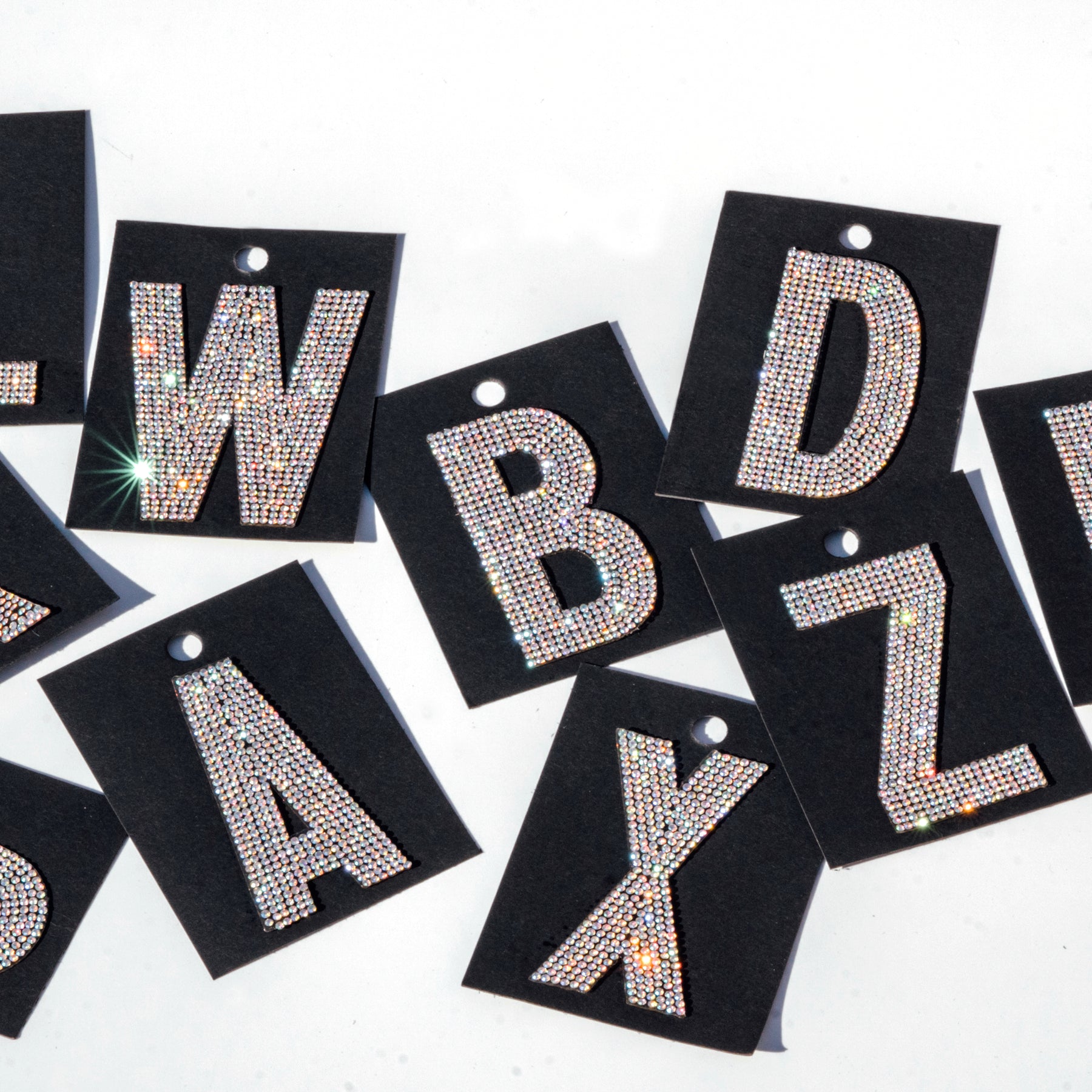 2 AB Rhinestone Iron on Letters Iron on Numbers 