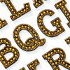 2" Gold Iron On Rhinestone Letters & Numbers | L-1