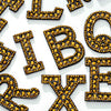 2" Gold Iron On Rhinestone Letters & Numbers | L-1