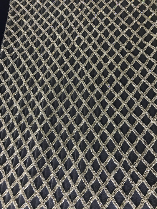 Crisscross Rhinestone Panel