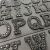 2" Hematite Iron On Rhinestone Letters & Numbers | L-1