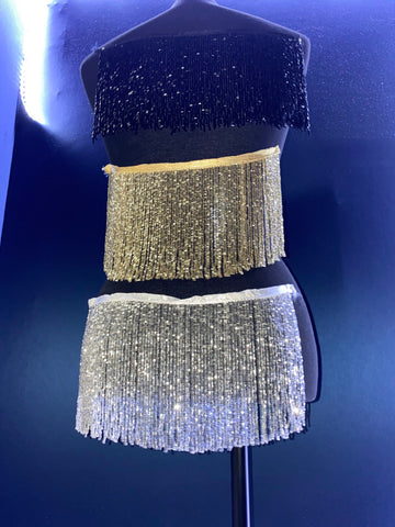 Beaded Fringe Trim | Rhinestone Fringe Trim